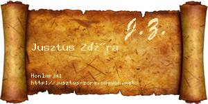 Jusztus Zóra névjegykártya